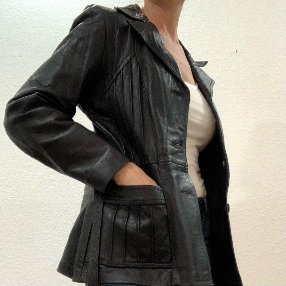 Harrison Peters Vintage real leather black  jacket